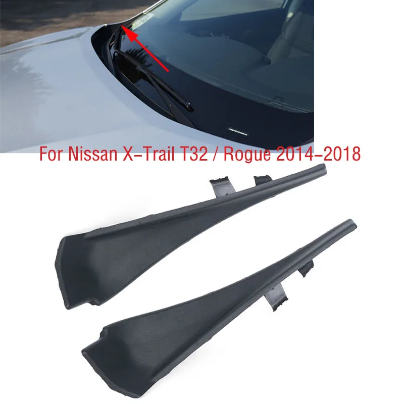 Cubierta de parabrisas delantero para Nissan x-trail Xtrail T32 Rogue 2014-2018, embellecedor de esquina, embellecedor lateral de limpiaparabrisas, placa de tapa
