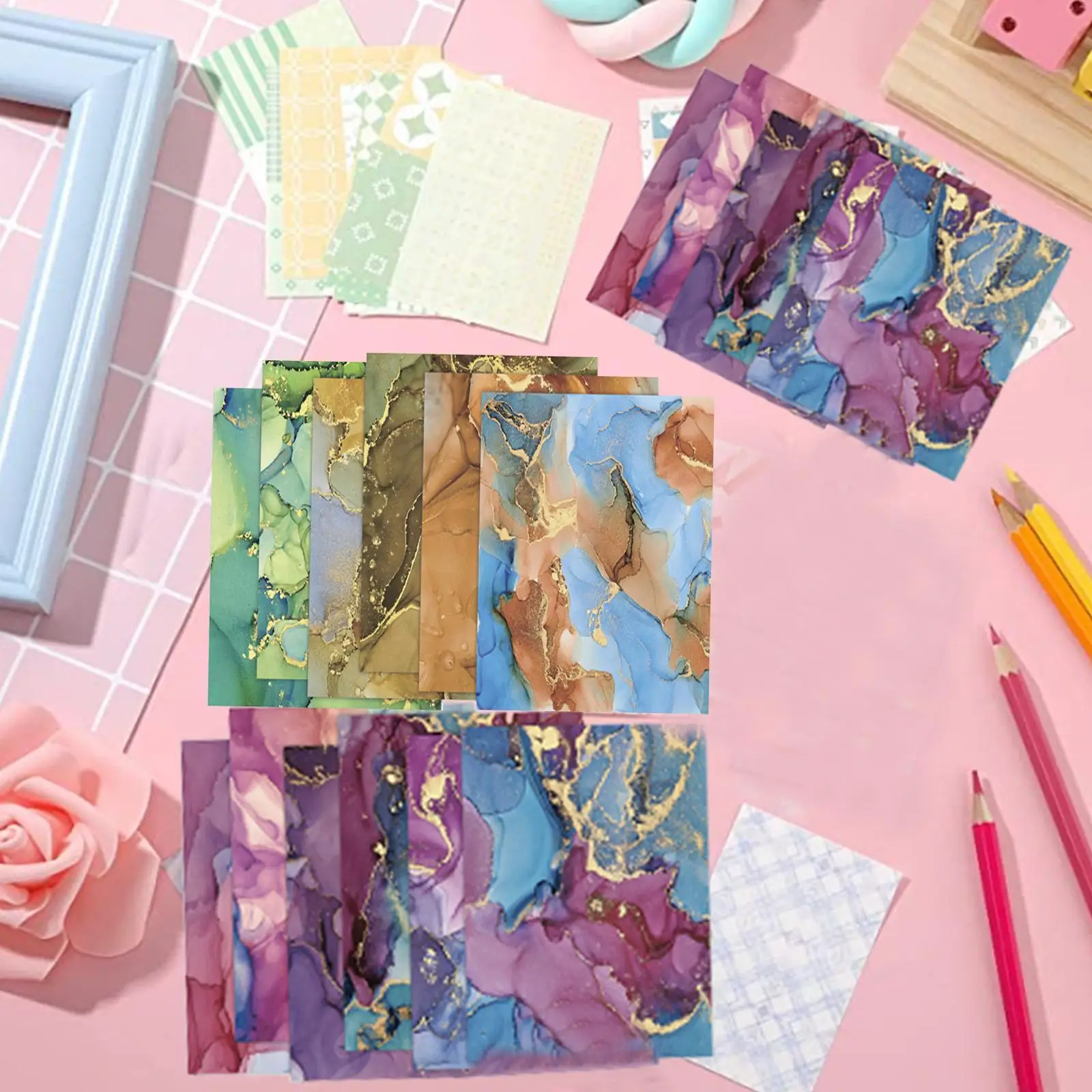 

12/24 шт., Мраморная Бумага для оформления альбомов