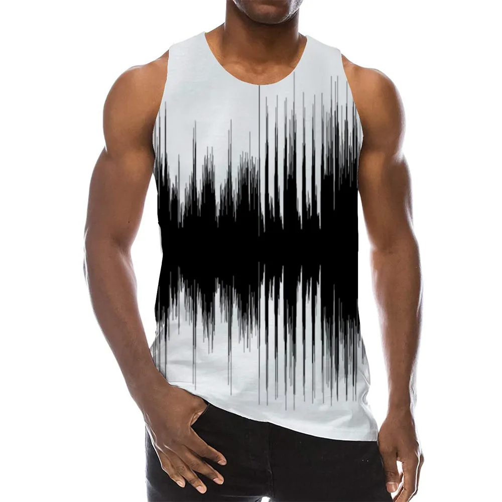 

Мужской Топ без рукавов с 3D-принтом и круглым вырезом