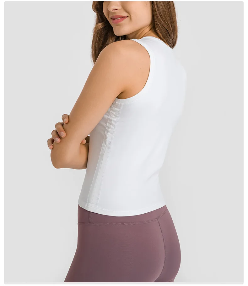 Luluwomen's Gym Workout Clothing Yoga Tank Top Outdoor Jogging Fitness Women's Vest Sports Top Sportswear Woman Gym Tops Crop