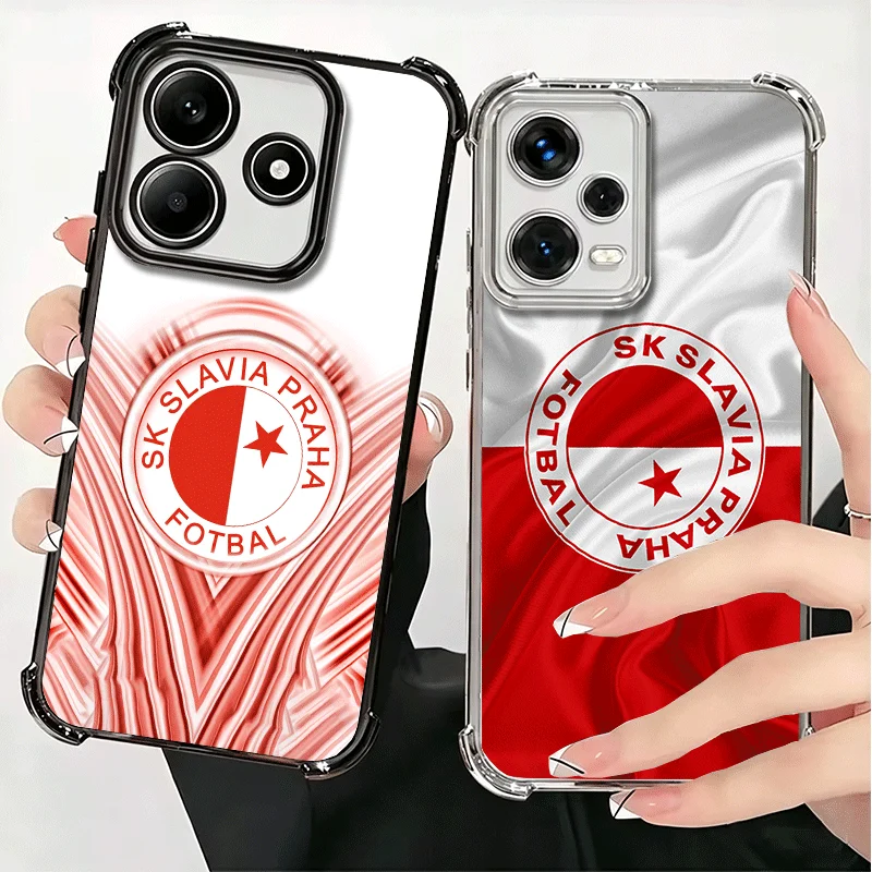 Фото Мягкий чехол Sk Slavia Praha Czech Republic для Xiaomi Redmi Note 14 15 Pro Plus 13 12 11S 11T 5G 10 9S 9 с защитой от падений и гальваническим покрытием №1