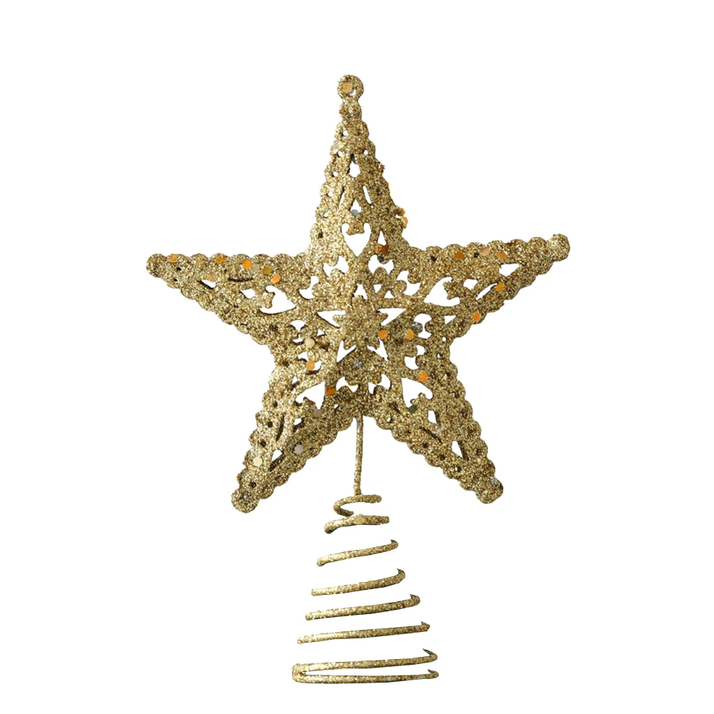 

16CM Christmas Tree Topper Star Decor Decoration Berry Pinecone Ornaments Gold For Home Party Ornaments 2024 New