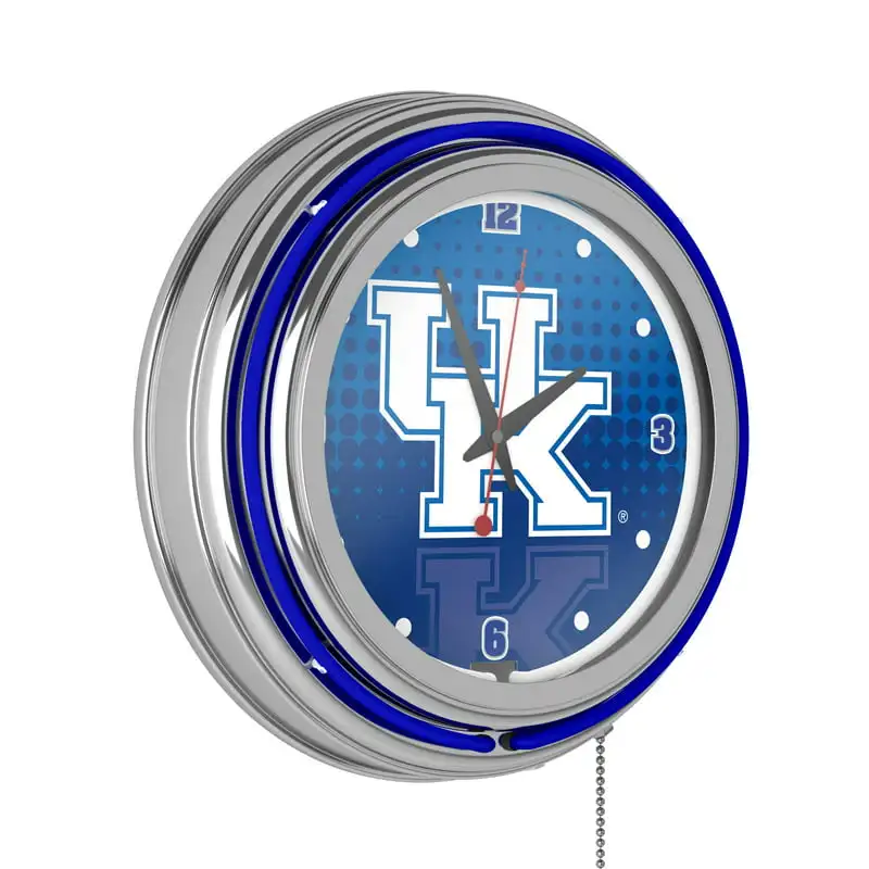 

of Kentucky Chrome Double Rung Neon Clock - Reflection