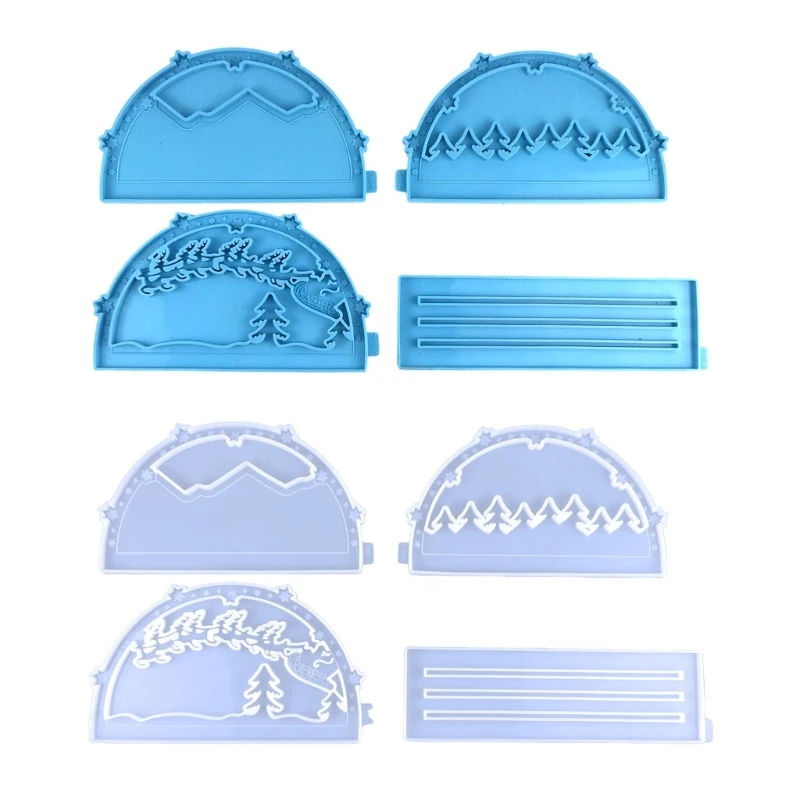 

Рождественская полимерная силиконовая форма 41QC, форма для оленей и саней, настольные украшения, форма для смолы