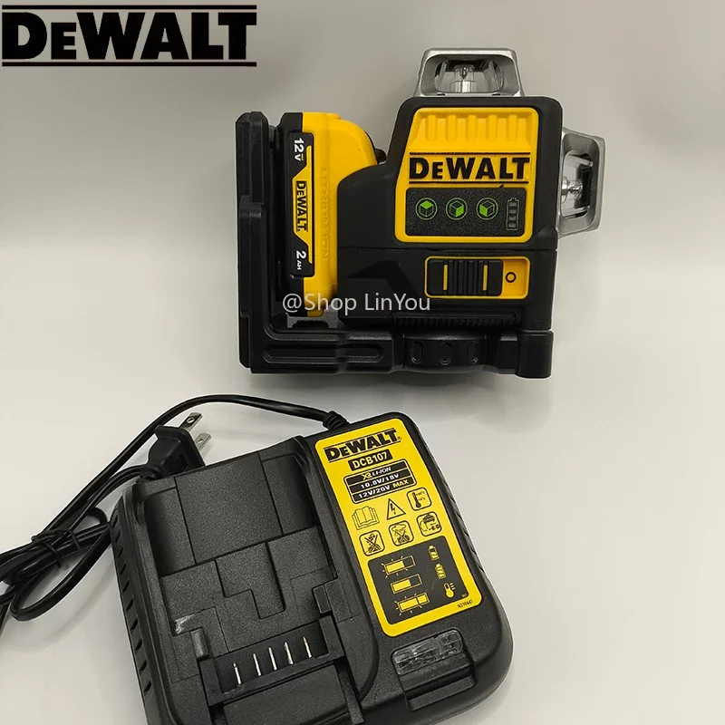 Фото Новинка! Лазерный нивелир DEWALT DW089LG 12В, 12 линий, 3-осевой, 360 градусов, зеленый луч, самовыравнивающийся, для вертикальных и горизонтальных линий, инструмент для сверления №2