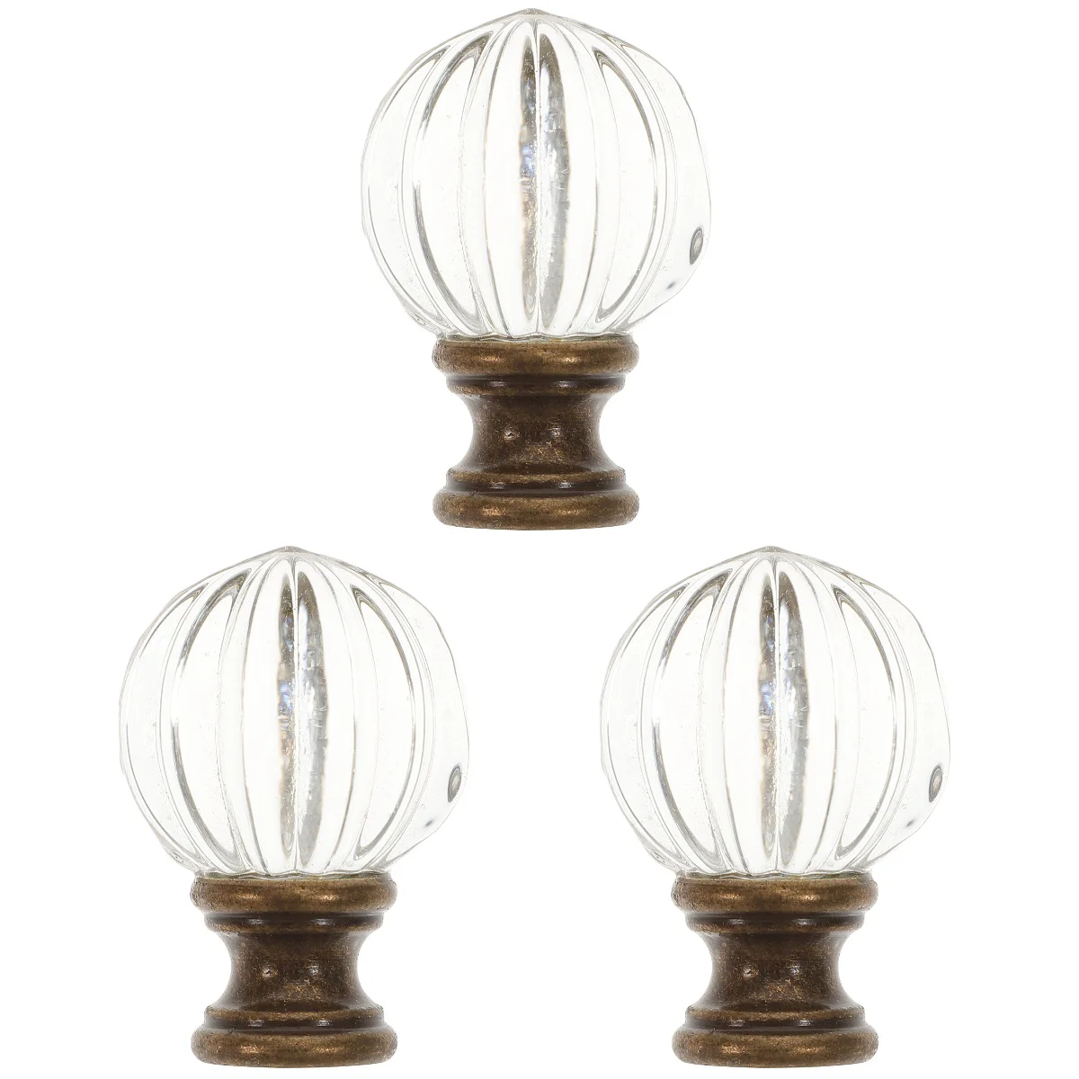 

3 Pack Lamp Top Decoration Light Screw Caps Finials Tapped Shade Table Decorate Glass Knob Lampshade Holder