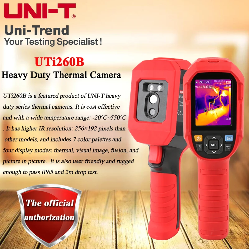 

UNI-T UTi260B high precision infrared thermal imager -20℃ ~ 550℃ visual thermometer/motor motor floor heating pipe inspection