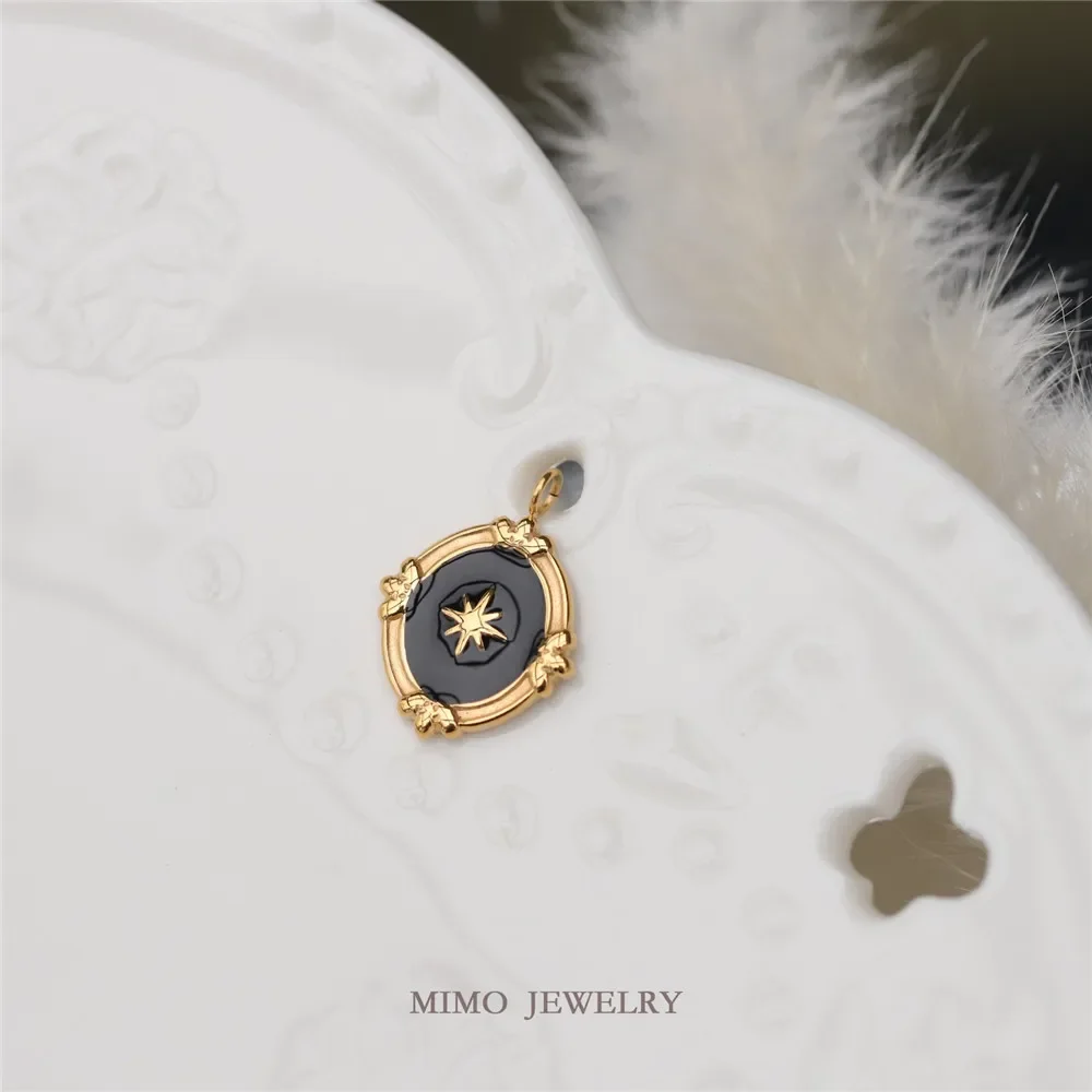 Позолоченное титановое стальное ожерелье в стиле ретро дворцовом овальное