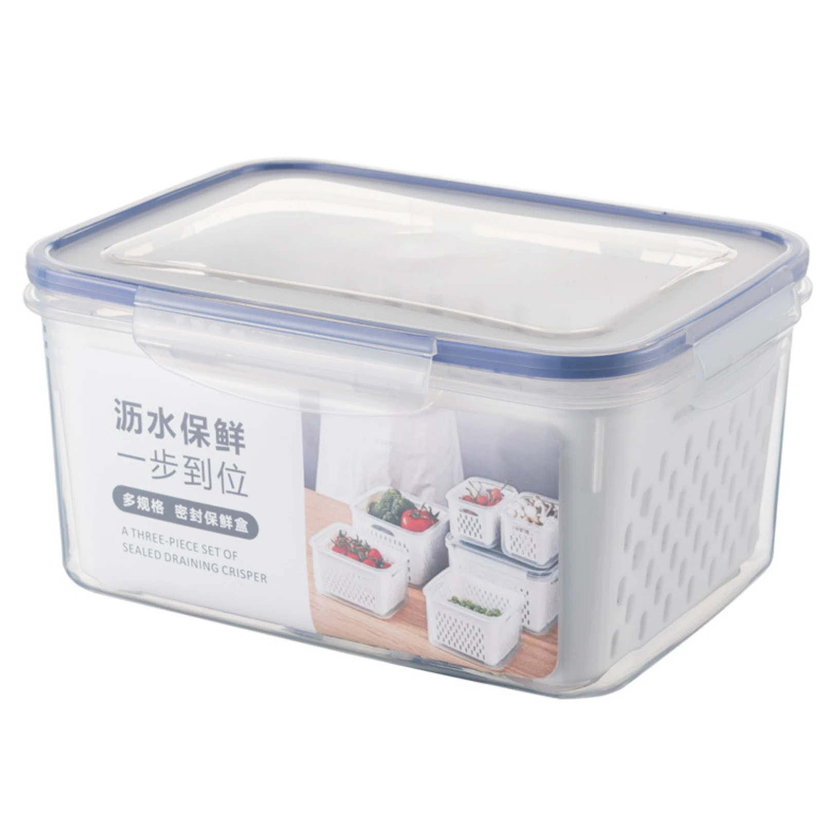 

Double-Layer Refrigerator Fresh Box Draining Fruit Vegetable Storage Container