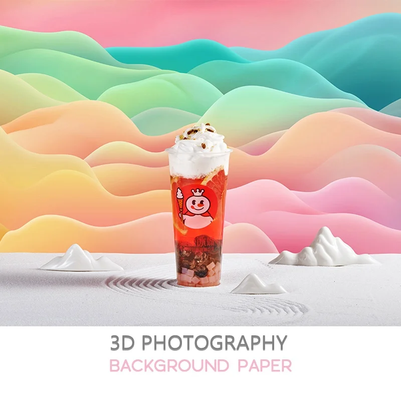 

3D фон для фотосъемки бумажный двусторонний натюрморт предметы реквизит для съемки креативный трехмерный эффект сцена еды косм