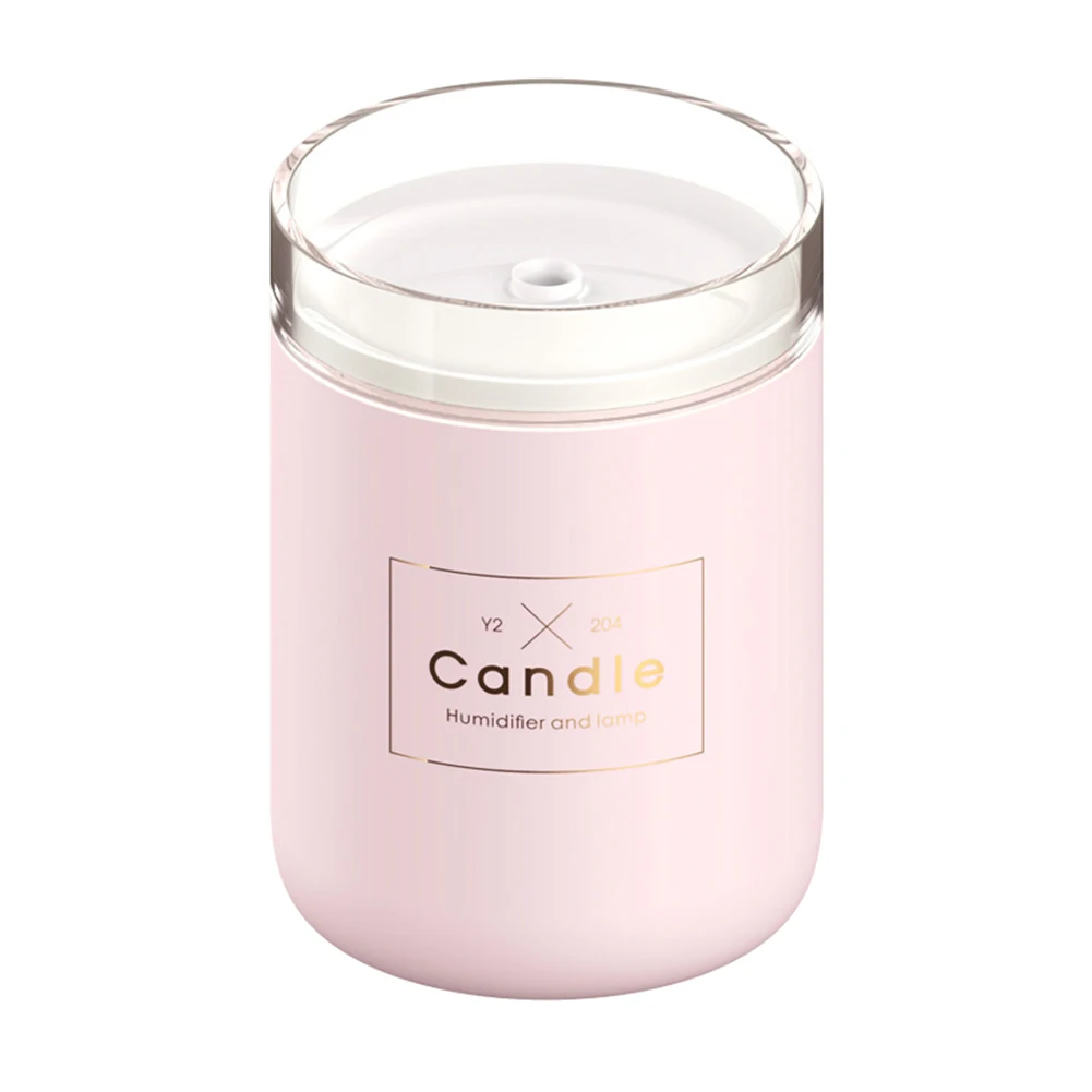 

Air Humidifier LED Candle Ultrasonic Cool Mist Essential Oil Diffuser USB Aroma Lamp Car Purifier Fogger(Pink)