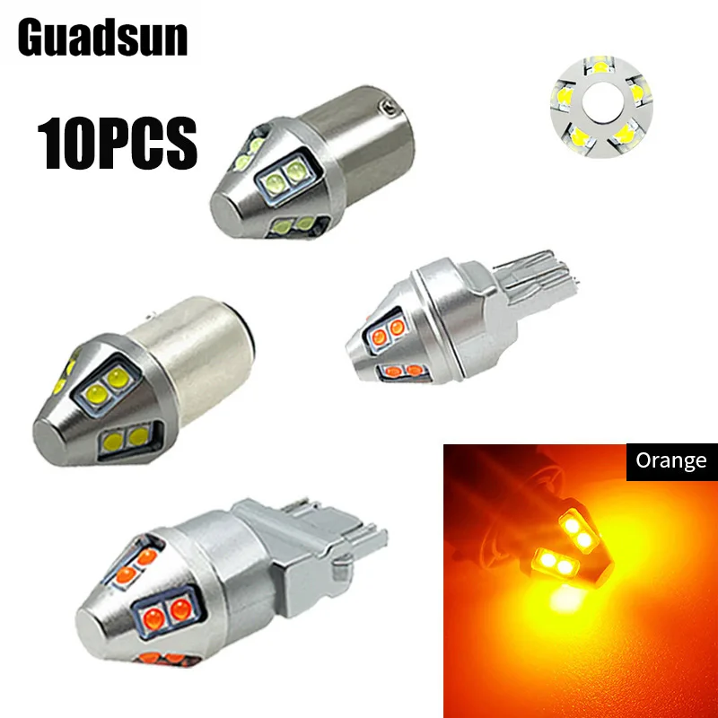 

Guadsun 10PCS Led 1157 BAY15D P21/5W T20 7440 7443 T25 3156 3157 1156 BA15S P21W PY21W 3030 10SMD Turn Signal Light Reverse Lamp