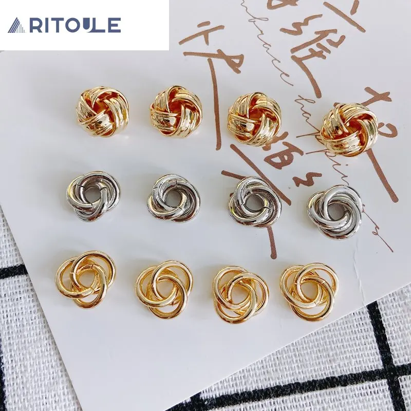 Изогнутое медное кольцо 14 к с золотым покрытием прокладка тройной цветок