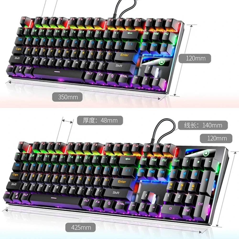 Фото Механическая клавиатура YINDIAO ZK3, 87/104 клавиши, настраиваемая, проводная, RGB, металлическая панель, для настольных ПК, компьютеров, киберспорта, игр, офиса №3