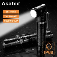 super powerful proable sst40 led flashlight 1210lm torch usb rechargeable light ip68 waterproof lantern by 18650 outdoor camping