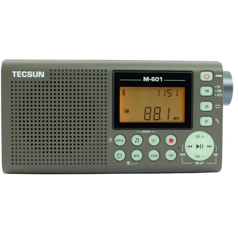 Фото Перезаряжаемая цифровая портативная FM-радио Tecsun M-601, аудиорекордер и плеер с Bluetooth 5.0, слот для карты Micro SD USB-C №1
