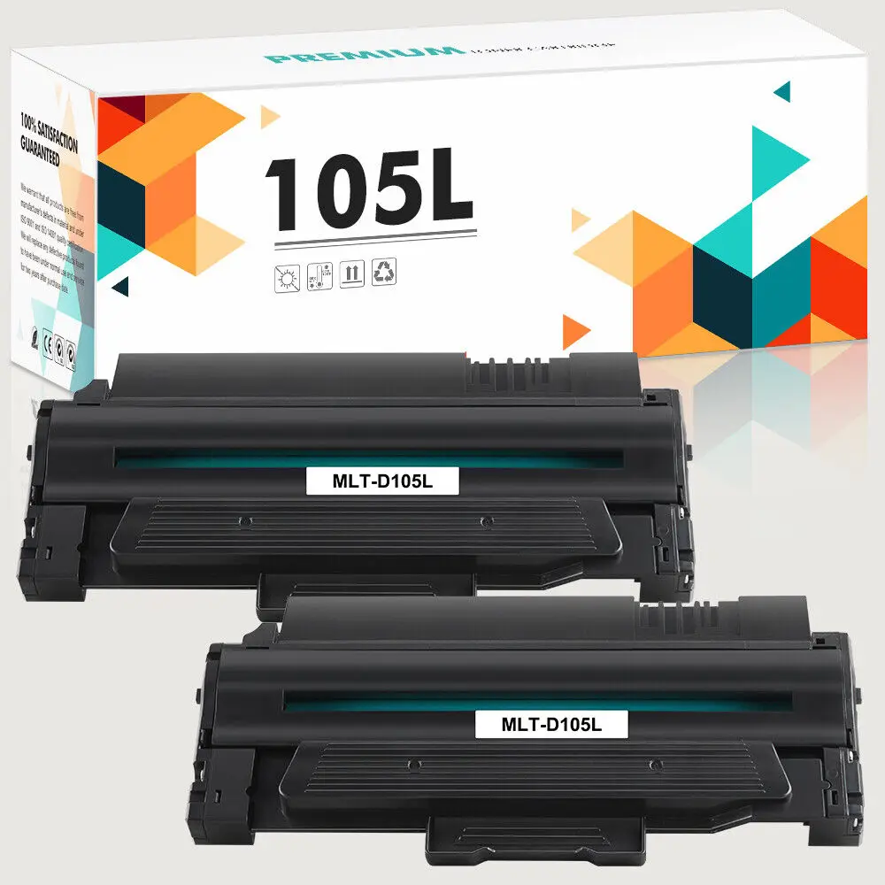 

2x MLT-D105L 105L Toner Compatible With Samsung ML-2525 2525W 1910 1915 ML-2580N