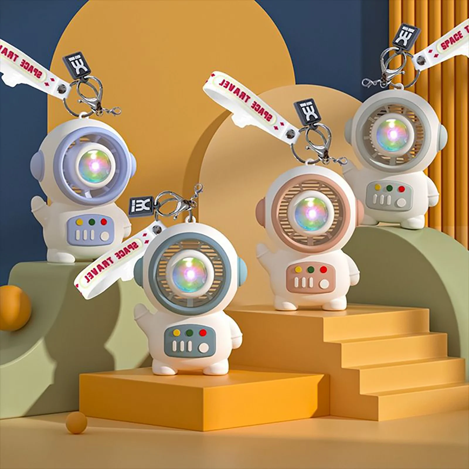 

Cartoon Spaceman Handheld Fan USB Charging Bladeless Electric Fan Summer Air Cooling Conditioner for Outdoor Travel Camping