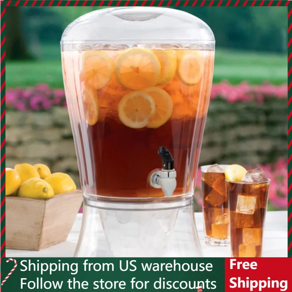

3 Gallon Clear Acrylic Beverage Dispenser with Ice Core and Infuser