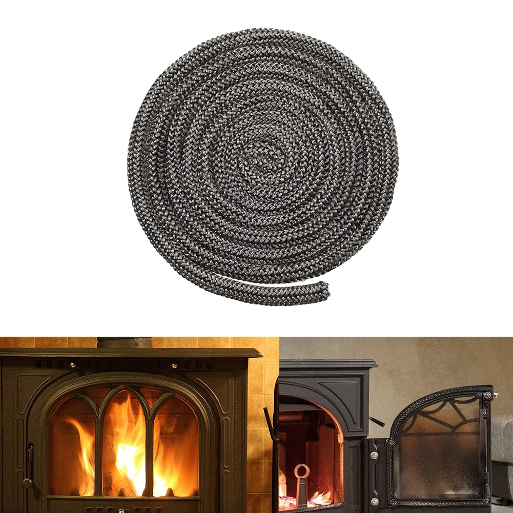 

2/3Meters Fiberglass Rope Seal Black Stove/Fire Rope Wood Burning Stove Log Burner 12mm Door Seal Fireplace Accessories