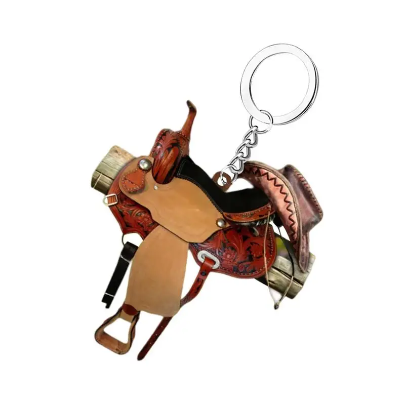 

Акриловая подвеска для автомобиля, 2D ковбойский брелок для подвешивания в виде ковбойской лошади, украшение для салона автомобиля, вид сзади