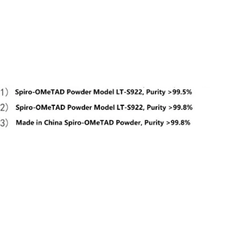 Порошок Spiro-OMeTAD CAS 207739-72-8, материал для транспортного слоя отверстий, используемый для экспериментов с перовскитными солнечными элементами (art.: 3920dc37be89e) - 3920dc37be89e