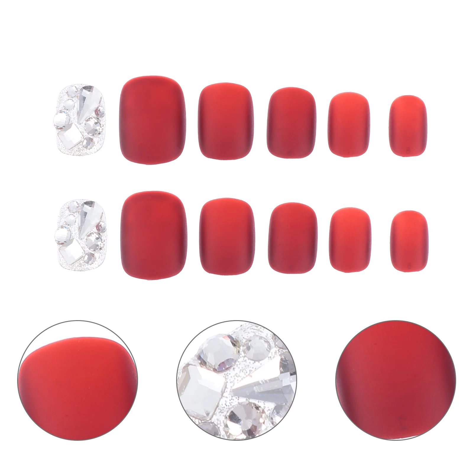 

Artificial Nail Artificial Nails Uñas Postizas Decoradas Diamond Studded False Nails Full Diamond Nail Decor