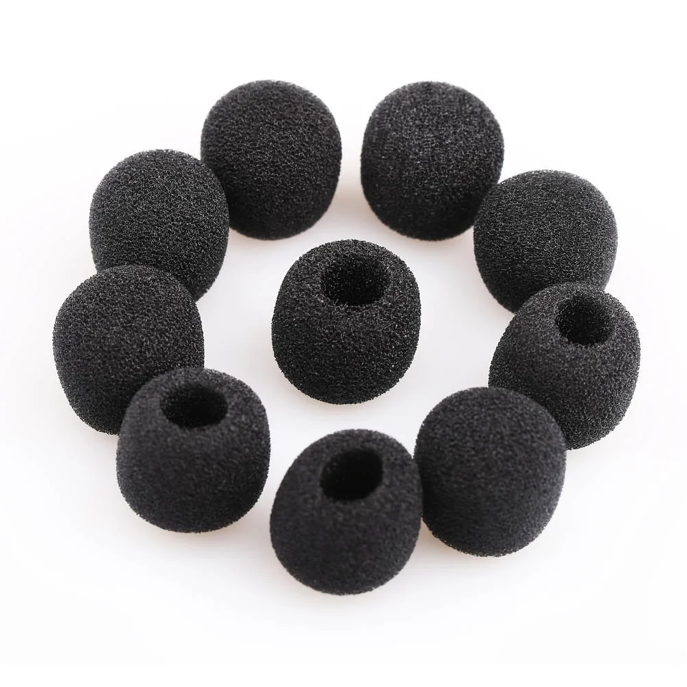 

10pcs Small Mic Windshiled Windscreen Covers for Lavalier Lapel Microphone (Black)