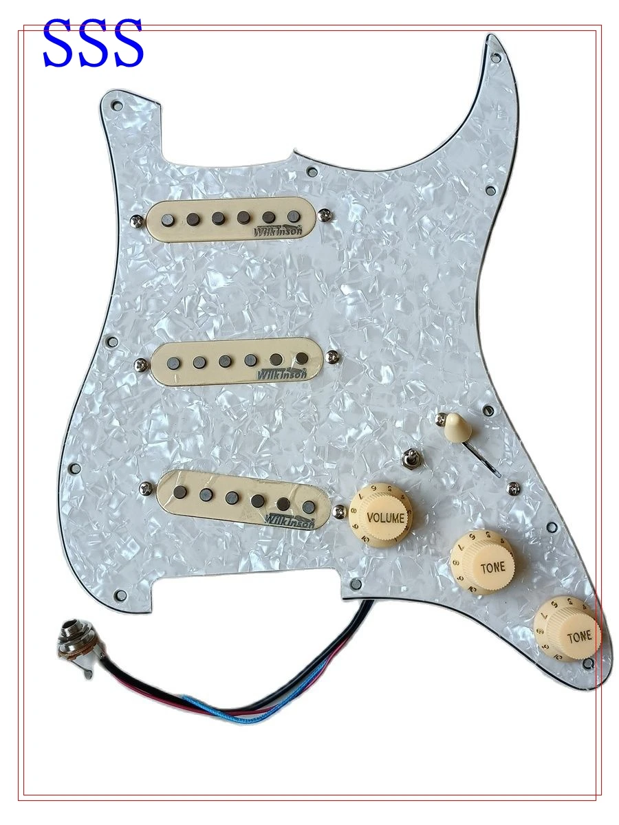 

Prewired SSS Guitar Pickguard Set Multifunction Switch Wilkinson WVS Ainico5 Single Coil Pickups 7 Way Switch Wiring Harness