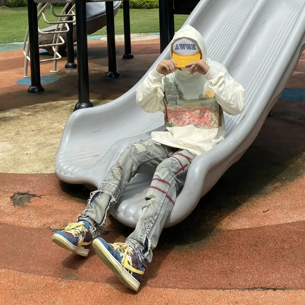 Джинсы мужские в стиле хип-хоп с высокой посадкой |