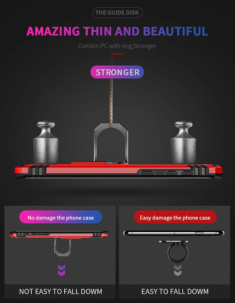Armor Shockproof Phone Case For Samsung Galaxy S7 S8 S9 S10 S10E Plus Note 8 9 10  S20 FE Ultra A6 A7 A8 A9 2018 Lite Ring Cover