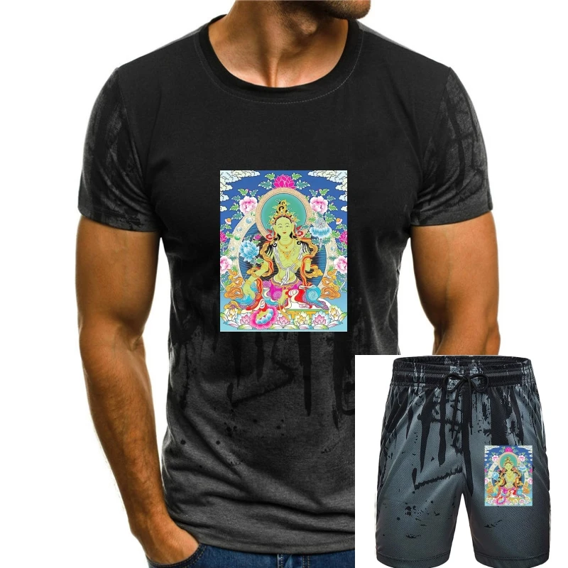 

Green Tara Shirt R1 Tshirt Buddha Yogatraining Meditation Zen Buddhist Occult Witchcraft New Fashion Men T-shirt