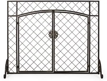 

Iron Fireplace Screen, Matte Black