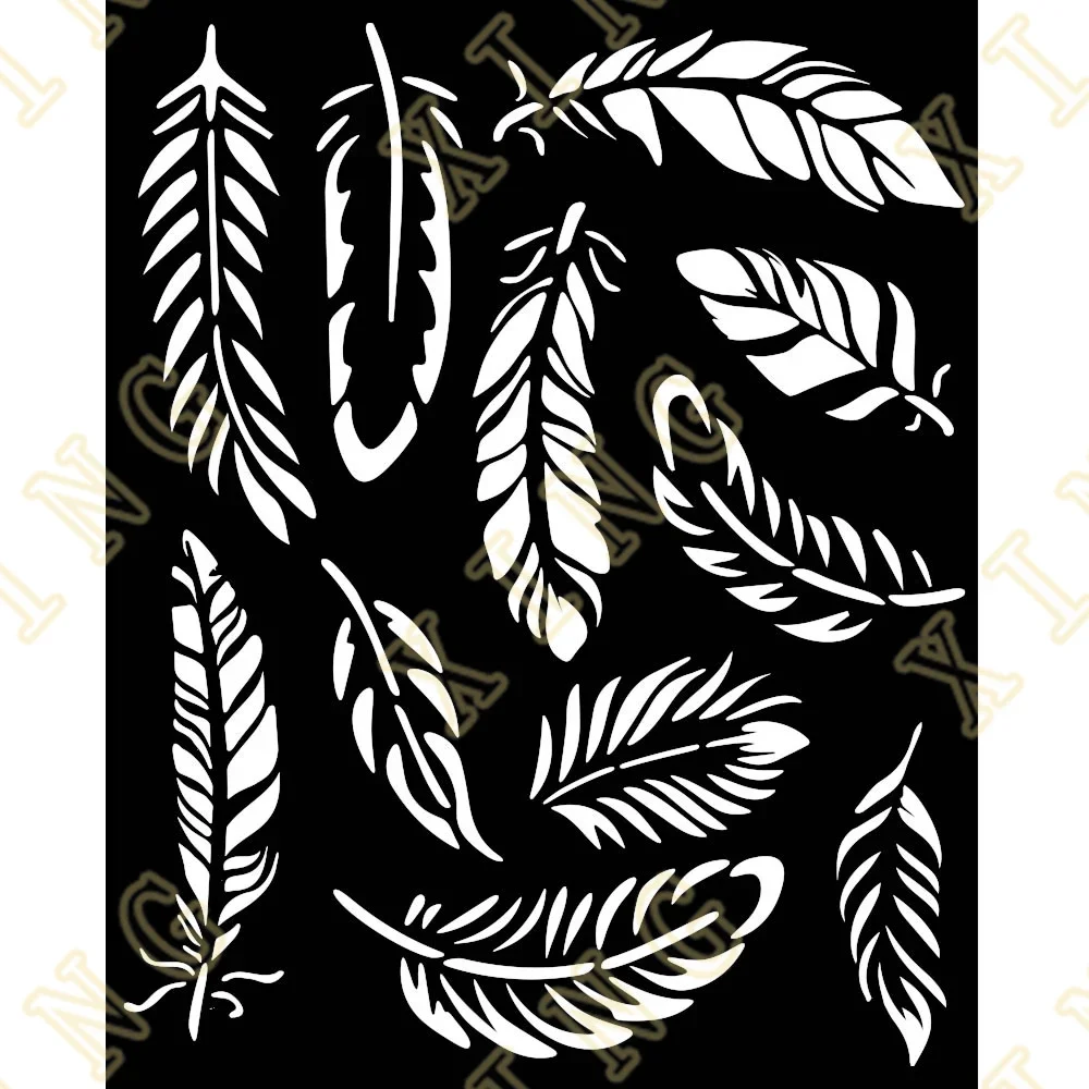 Новые бабочки Перья DIY слойные трафареты настенная живопись фотообои шаблон