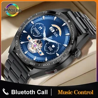 2022 new amoled screen smart watch always display the time bluetooth call local music smartwatch for mens android tws earphones