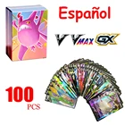 Новинка 2021, голографические игральные карты Pokemon с испанской биркой, GX V VMAX EX Energy, игра Castellano Espaol, детская игрушка