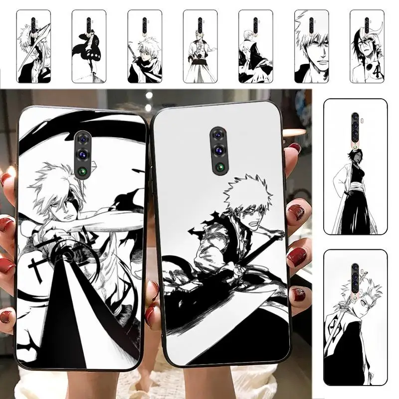 

Anime Bleach Black and White Phone Case for Vivo Y91C Y11 17 19 17 67 81 Oppo A9 2020 Realme c3