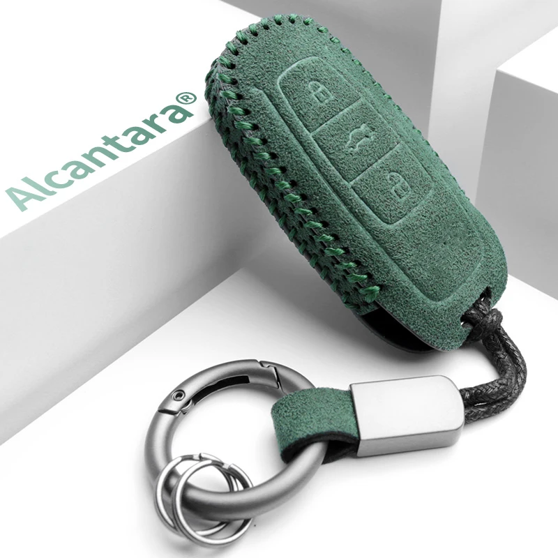 

Leather Car Key Case for Audi A6 A4 A5 A7 A8 C8 Q8 8S 8W Q7 B9 4M S5 S4 S7 D5 TT TTS TFSI E-Tron Keychain Suede Accessories