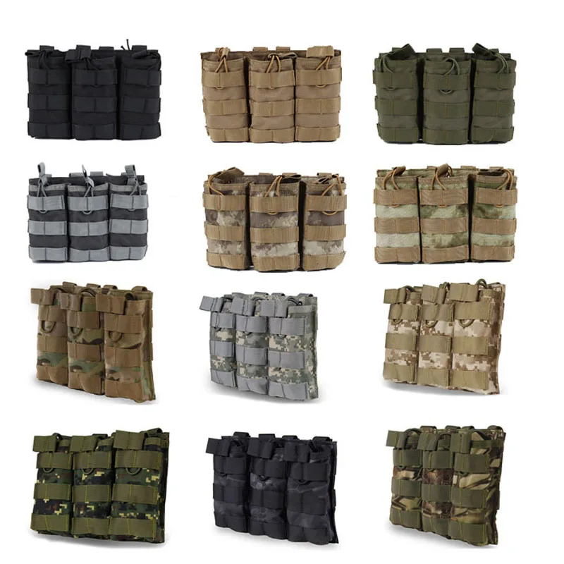 

Tactical Molle Triple Magazine Pouch Military Airsoft Paintball Hunting Accessories Pouches AR AK M4 Mag Holder Bag