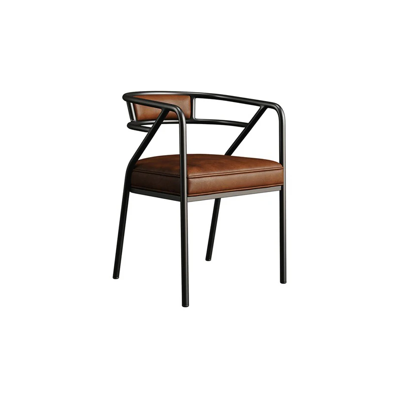 

Nordic Style Leather Iron Art Chair Dining Chair Business Discussion Coffee Shop Concise Style Leisure and Entertainment