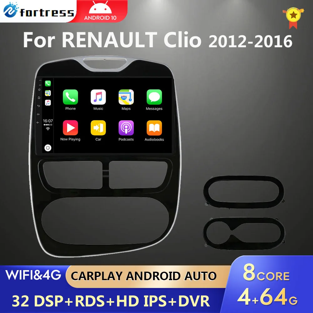 Автомагнитола 2DIN на Android 10 с GPS для RENAULT Clio 3 4 2012-2016 мультимедийный проигрыватель 1