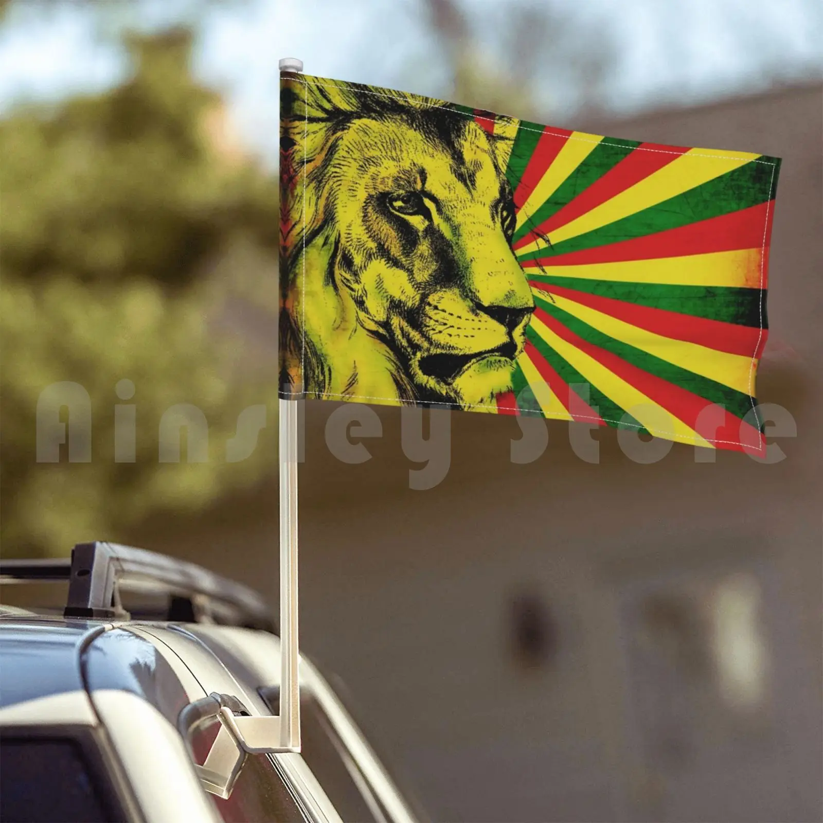 Флаг автомобиля Rasta Lion/rastafariс Красным золотом и зеленым львом Забавный флаг Lion Art -