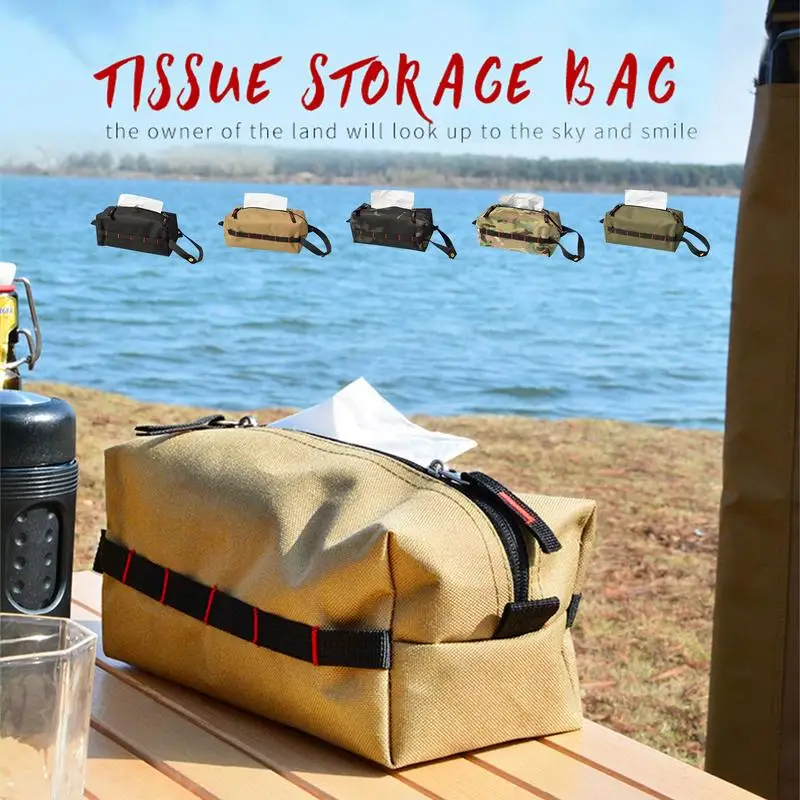 

Tissue Box Holder Bag Waterproof Toilet Paper Storage Bag For Hiking Camping Car Seat Back Tissue Storage Pouch With Zipper