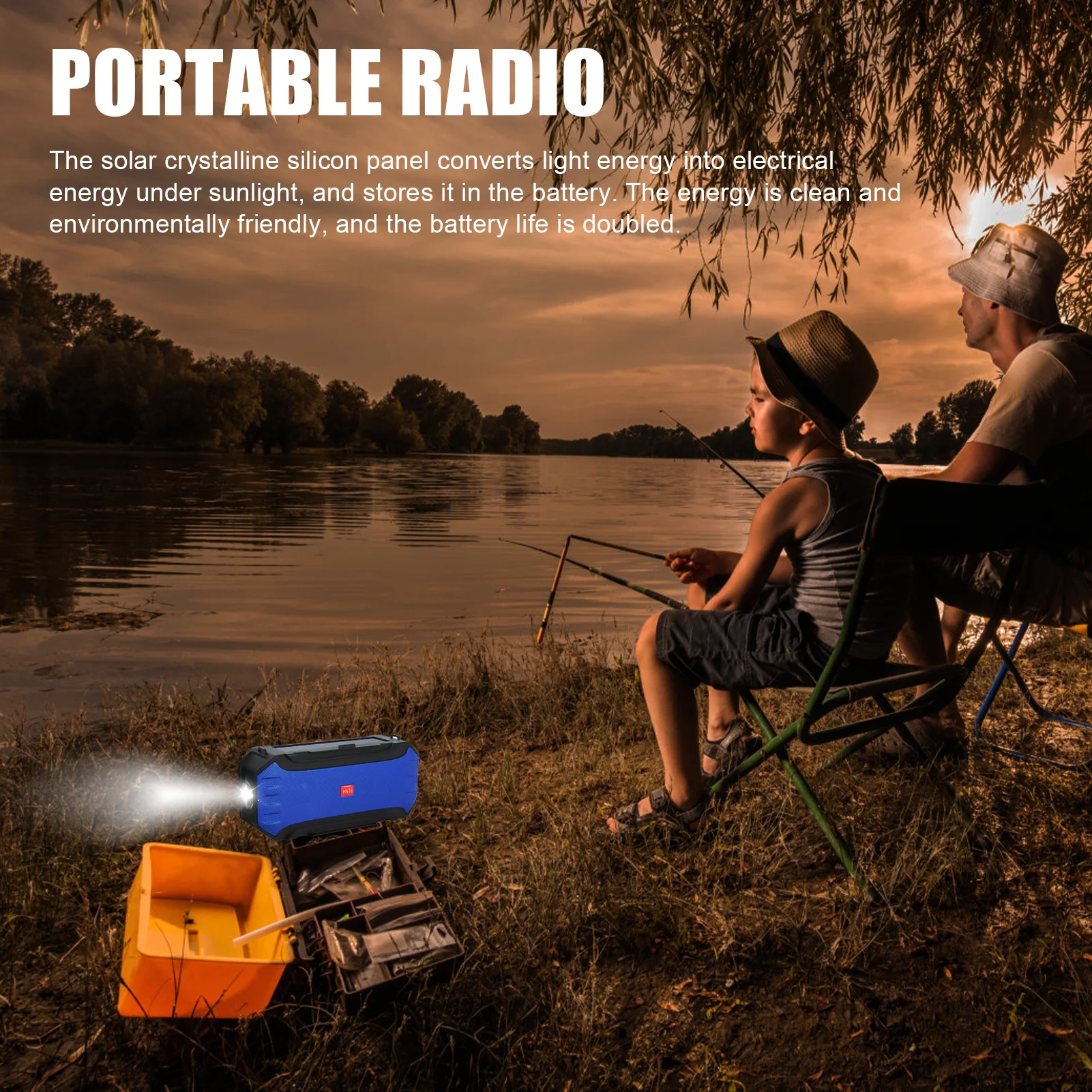 

Портативный беспроводной FM-радиоприемник, портативный bluetooth 5.0 динамик, FM-радио, солнечная батарея, зарядка через USB, аварийный радиоприемни...