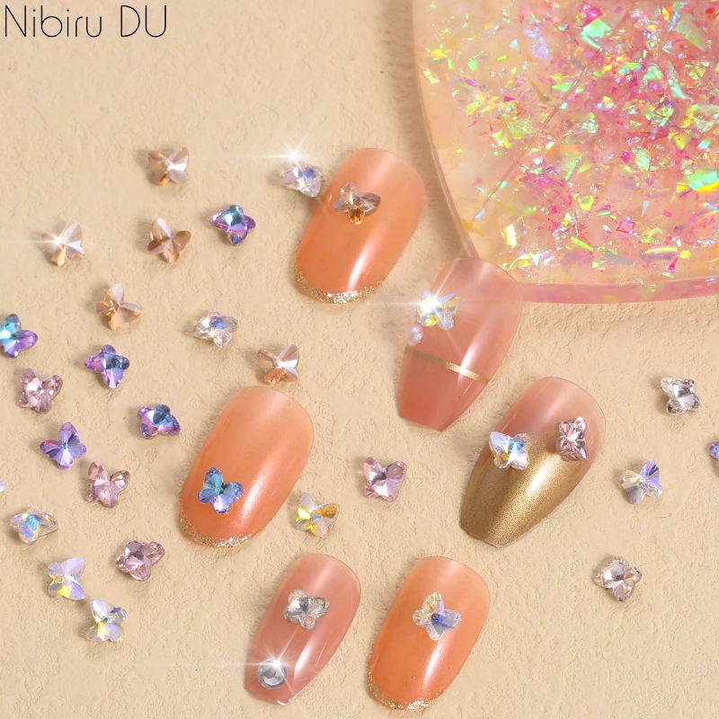 10 шт./упак. с украшением в виде кристаллов Butterfty нейл-арта украшения бокал для