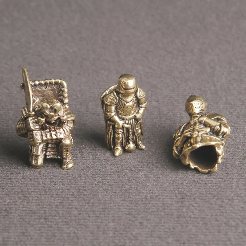 Фигурки самурайского рыцаря из чистой латуни веревка для ключей кулон