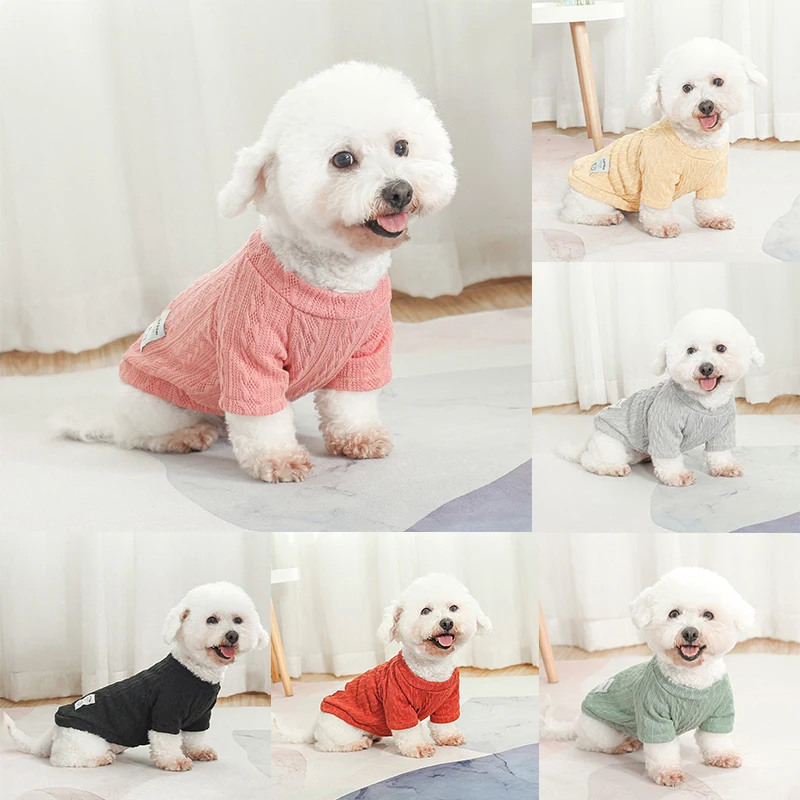 

Fall Winter Puppy Dog Sweater Pet Supplies Pet Bottoming Shirt Dog Clothes Multi-colored Sweet Warm Dog Cat Jacket Coat Vest