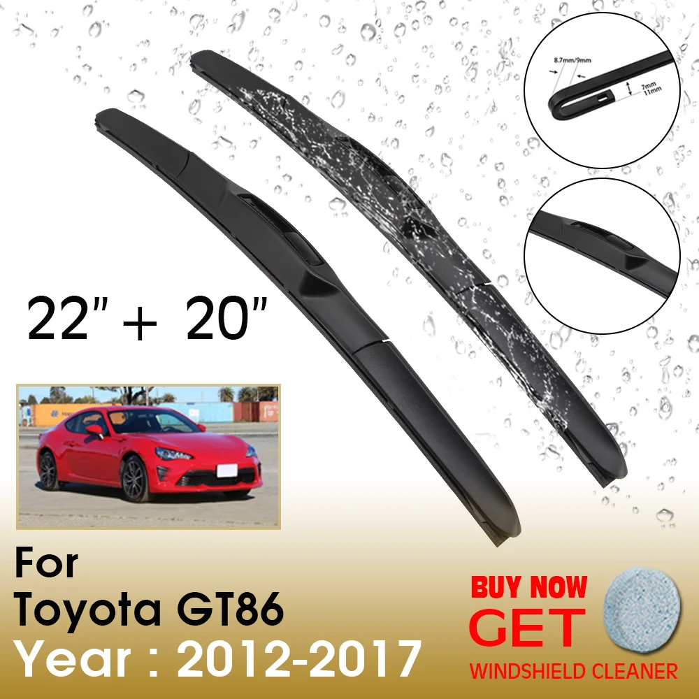 

Car Wiper Blade For TOYOTA GT86 22"+20" 2012-2017 Front Window Washer Windscreen Windshield Wipers Blades Accessories