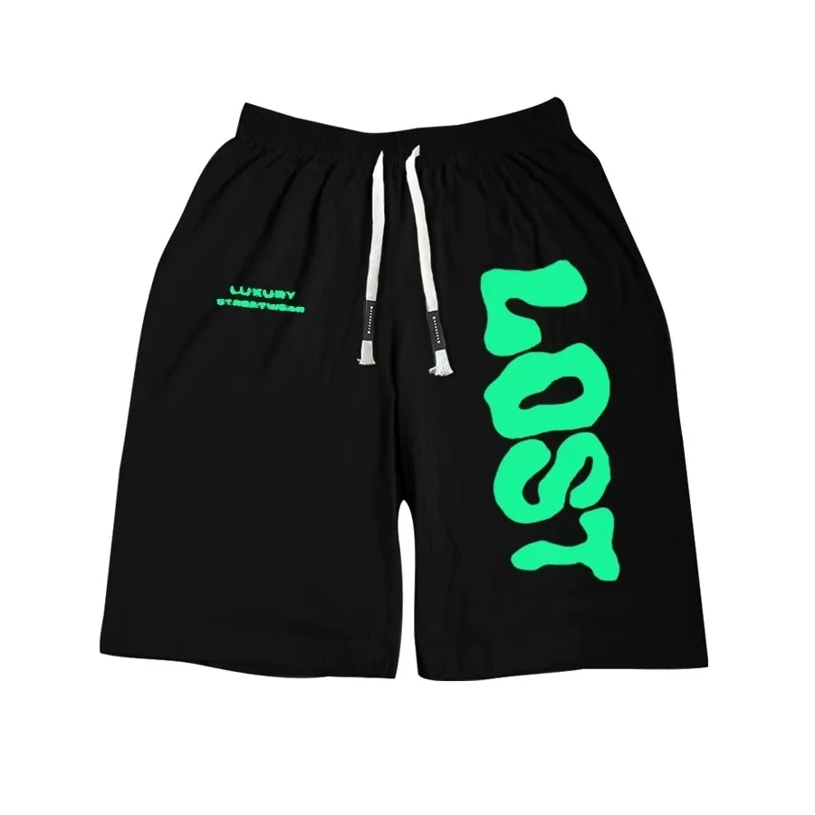 

Spring Summer Ins Five Part Pants Y2k Letters Foam Letter Shorts High Street Hip-hop Trend Shorts Loose Comfortable Pants