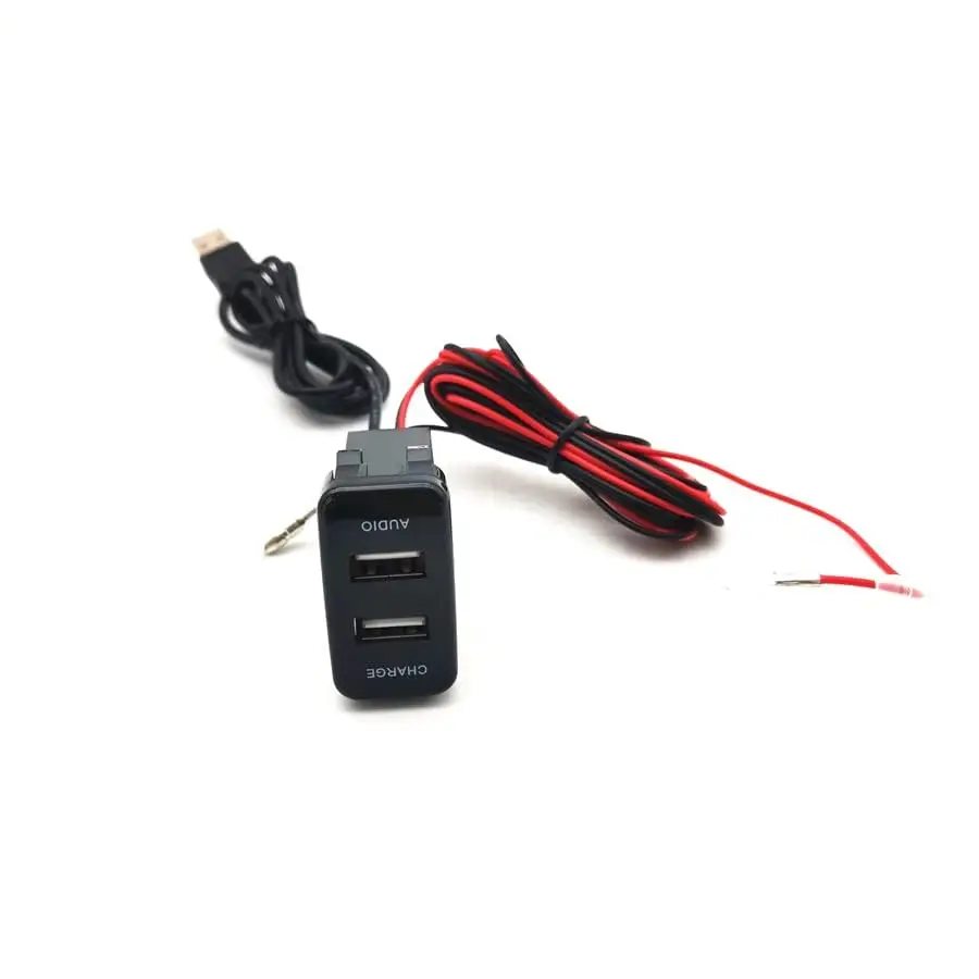 Фото Двойной USB-разъем для зарядного устройства, аудиоадаптер для Toyota 4runner Highlander Fj Cruiser №4